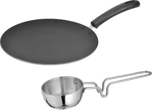 Omic Classic Range Combo 2 Pcs Set Concave Tawa & Steel Tadka Pan Cookware Set