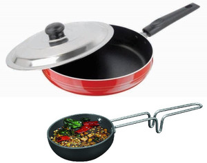 Omic Classic Range Combo 2 Pcs Set Fry Pan 23.5cm & Big Tadka Pan Cookware Set