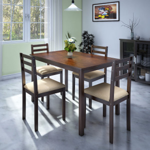 Perfect Homes by Flipkart Capri Rubber Wood 4 Seater Dining Set