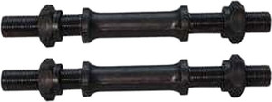 FACTO POWER Black Color, Dumbell Rods, 14 Inch Long, 26 mm with Plastic Nuts Weight Lifting Bar