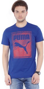 puma graphic print men round neck blue t-shirt 85087408Lapis Blue