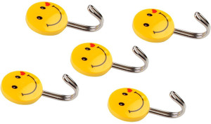 HOKIPO Self Adhesive Smiley 5 Pieces, Load Capacity 0.5kg 0 - Pronged Hook