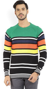 United Colors of Benetton. Striped Crew Neck Casual Men's Multicolor Sweater