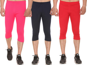 Shaun Solid Men's Pink, Red, Dark Blue Cycling Shorts