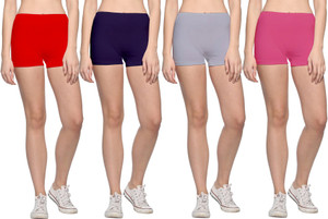 69Gal Solid Men & Women Red, Dark Blue, Pink, Grey Compression Shorts