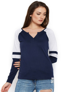 The Dry State Solid Women V-neck Multicolor T-Shirt