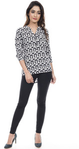 Amadore Casual 3/4th Sleeve Chevron Women Multicolor Top