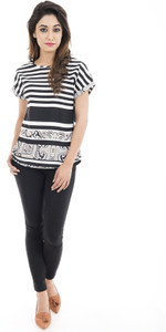 Amadore Casual Half Sleeve Printed Women Multicolor Top