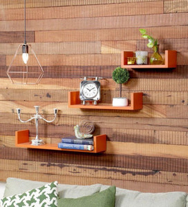 Onlineshoppee U-shaped Designer MDF Wall Shelf