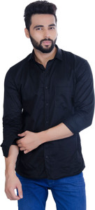 5TH ANFOLD Men Solid Casual Black Shirt