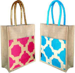 foonty /multipurpose handbags/pack of 2 jute Lunch Bag