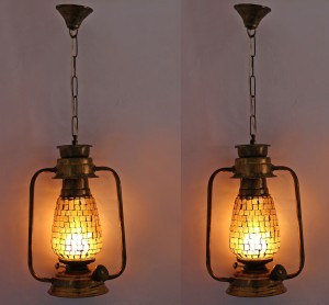 Afast Antique Pendant Hanging Lantern Lamp Light With Colorful Glass Perfect Match Of Trading And Traditional A19 Multicolor Iron, Glass Lantern