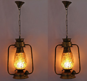Afast Antique Pendant Hanging Lantern Lamp Light With Colorful Glass Perfect Match Of Trading And Traditional A19 Multicolor Iron, Glass Lantern