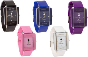 SPINOZA Glory multicolors square shape proffessional and beautiful women combo X69 Watch - For Girls