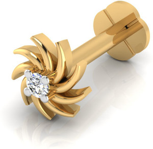 IskiUski Qyamat Nose Screw 18kt Swarovski Crystal Yellow Gold Stud