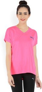 puma solid women round neck pink t-shirt 59393338KNOCKOUT PINK