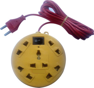 S.Blaze 5+1 ABS Body Extension Cord / Power Strip with ON / OFF Switch with 1 Three Pin Socket + 4 A Two Pin Socket