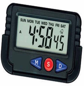 Rokcy Glass Rokcy Quartz Car Dashboard / Office Desk Alarm Clock and Stopwatch with Flexible Stand