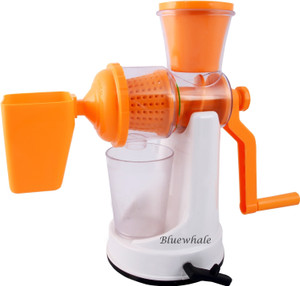 Bluewhale New Combination Orange & White color Fruits & vegitables Hand juicer with West Collector Plastic Hand Juicer