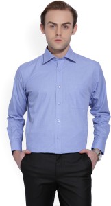 raymond men solid formal blue shirt RMSX05074-B4Medium Blue