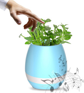 VibeX ™ SMART MUSIC FLOWERPOT Musical Box Bluetooth Speaker Rainbow Night Light Bedside Lamp Plant Pot Bluetooth Home Audio Speaker