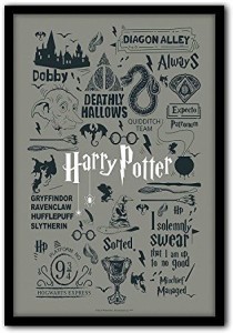 Official Harry Potter- Black , Wall Decor - Home & Office Poster Print  Art [ With Frame ] , licensed by Warner Bros, USA Photographic Paper -  Movies posters in India 