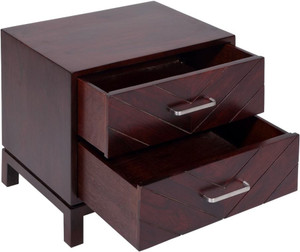 Evok Rio Solid Wood Bedside Table Finish Color Dark Brown Best