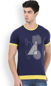lee graphic print men round neck multicolor t-shirt L28772CB0P13PEACOAT
