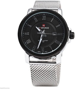 NAVIFORCE Stainless Steel Mesh Band Analog Quartz Analog Watch