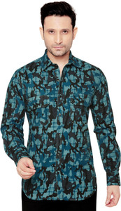 GlobalRang Men's Military Camouflage Casual Spread Shirt