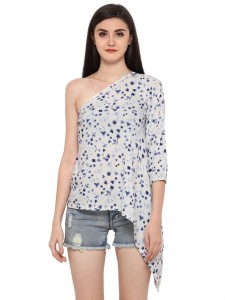 Smarty Pants Casual 3/4th Sleeve Floral Print Women's White Top