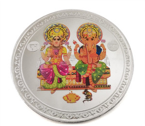 Taraash Lord Ganesha With Goddess Lakshmi S 999 50 g Silver Coin