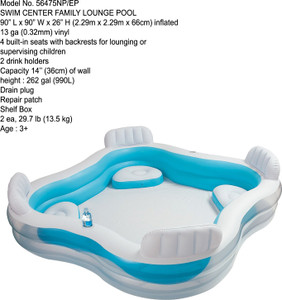 Vw Intex Family Lounge 4 Seater Inflatable Pool White And Blue Best Vw Intex Family Lounge 4 Seater Inflatable Poolwhite And Blue