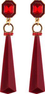 Jazz Jewellery Exclusive Long Drop Maroon color Alloy Party wear Design Danglers Earrings for Girls Ladies Pearl Alloy Dangle Earring