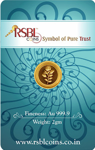 RSBL Precious Certified Elegant Rose Design 24 (9999) K 2 g Yellow Gold Coin