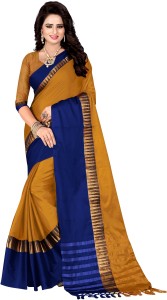 bombey velvat fab woven daily wear cotton silk, art silk, silk, jacquard saree(mustard) 102 Orange Gold 100% Organic F