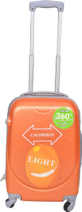 PRAGEE EXCLUSIVE STYLISH 20 INCHES ORANGE CHECK IN LUGGAGE TROLLEY BAG Cabin Luggage - 20 inch