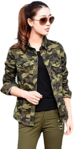 POISON IVY Women's Military Camouflage Casual Multicolor Shirt