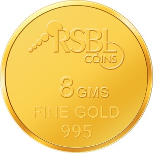rsbl precious certified classy rose design 24 (995) k 8 g yellow gold coin
