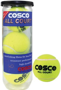 cosco all court tennis ball(pack of 3, yellow)