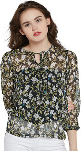 Miss Chase Casual 3/4th Sleeve Floral Print Women's Multicolor Top