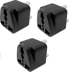 Brand one 3 pin mini travel multi plug adaptor (pack of 3) 6 A Three Pin Socket