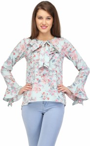 KARMIC VISION Casual Bell Sleeve Printed Women's Multicolor Top