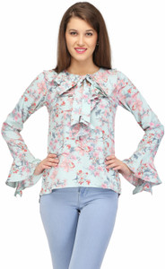KARMIC VISION Casual Bell Sleeve Printed Women's Multicolor Top