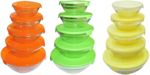 M Megalite Luxurious decorative and Designer Crystal Glass Desert Bowl MULTICOLOR multipurpose Glass Bowl Set