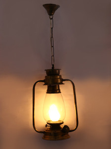 Afast Clear, Gold Iron, Glass Lantern