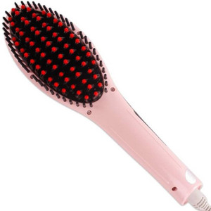ELEGANTSHOPPING Fast Hair Straightener Comb Brush Ceramic coated with LCD Screen Flat (Pink) ESHS1001 Hair Straightener