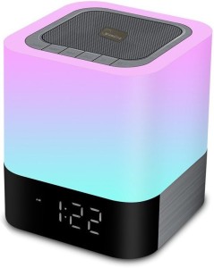 VibeX ® Multi-function LED Bluetooth 4.0 Speaker, All-in-1 Portable Wireless Speakers with LED Table Lamp, Alarm Clock, Support TF Card for Smartphones Bluetooth Home Audio Speaker