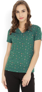 United Colors of Benetton Casual Short Sleeve Printed Women's Multicolor Top