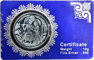 Kataria Jewellers Radha Krishna S 999 10 g Silver Coin